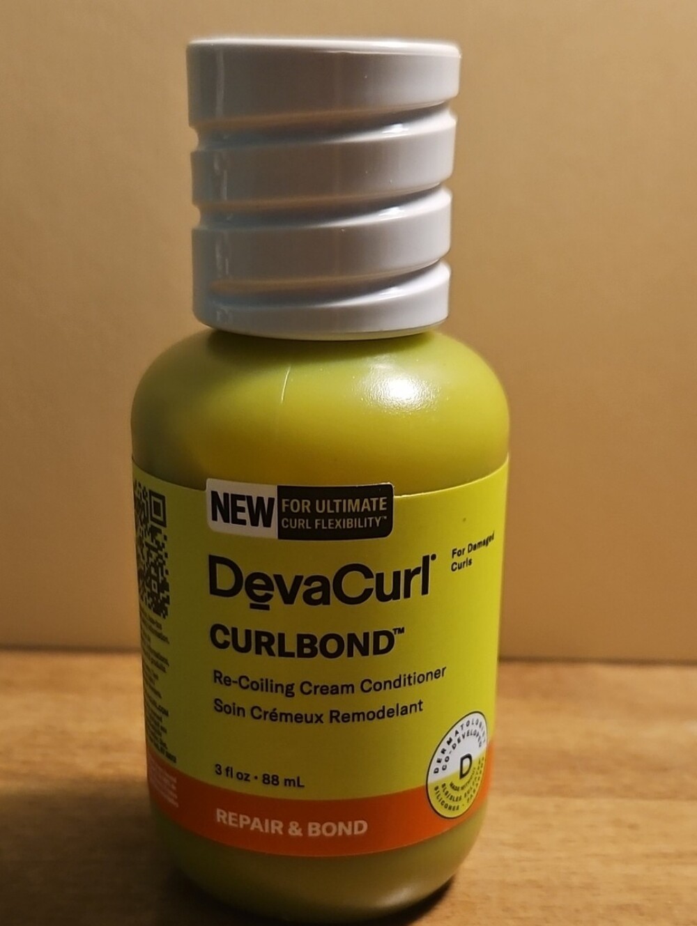 DevaCurl CurlBond Re-Coiling Cream Conditioner - yellow, white, orange